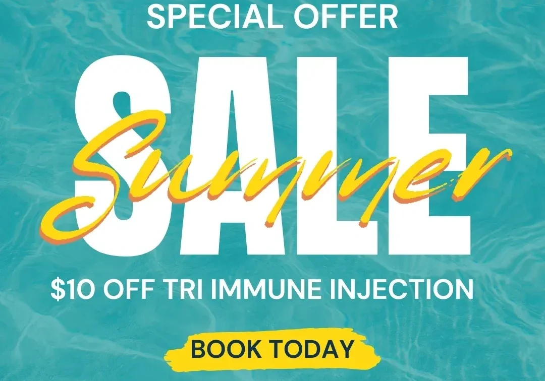 Summer sale offer with discount on injection.
